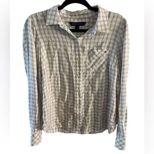 Tommy Hilfiger White Checkered Button-Down Shirt